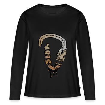Klettern Karabiner - Frauen Premium Bio Langarmshirt - Schwarz - Vorne - Julia (174cm)
