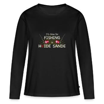 Hvide Sande Fishing - Frauen Premium Bio Langarmshirt - Schwarz - Vorne - Julia (174cm)