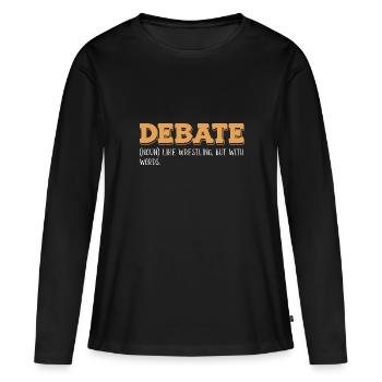 Débat Débat argumentation - T-shirt manches longues Premium bio Femme - noir - Devant - Julia (174cm)