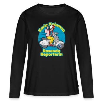 Benjamin Blümchen Karla Kolumna Rasende Reporterin - Frauen Premium Bio Langarmshirt - Schwarz - Vorne - Julia (174cm)