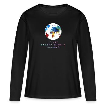 Le tour du monde! , Le tour du monde! - T-shirt manches longues Premium bio Femme - noir - Devant - Julia (174cm)