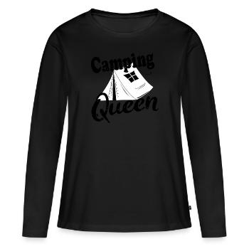 Camping tent Camping queen - Women's Premium Organic Long Sleeve Shirt - black - Front - Julia (174cm)