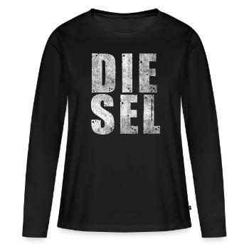 Conception de lettrage diesel pour les conducteurs diesel - T-shirt manches longues Premium bio Femme - noir - Devant - Julia (174cm)