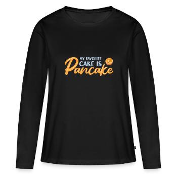 Pfannkuchen - Frauen Premium Bio Langarmshirt - Schwarz - Vorne - Julia (174cm)