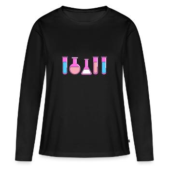 Tubes à essai Trans Pride - T-shirt manches longues Premium bio Femme - noir - Devant - Julia (174cm)