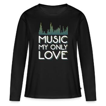 musique techno - T-shirt manches longues Premium bio Femme - noir - Devant - Julia (174cm)