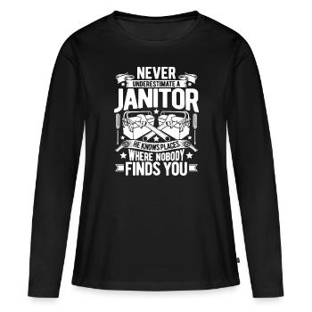 Caretaker Janitor - Women's Premium Organic Long Sleeve Shirt - black - Front - Julia (174cm)