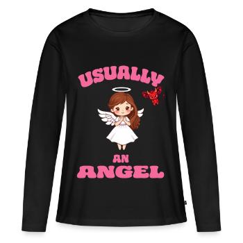Angel or Devil - Frauen Premium Bio Langarmshirt - Schwarz - Vorne - Julia (174cm)