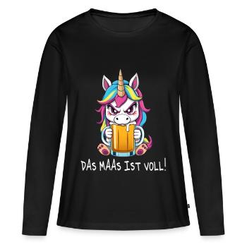 Bière Arc-en-ciel Licorne Meuse Licorne Bière maléfique - T-shirt manches longues Premium bio Femme - noir - Devant - Julia (174cm)