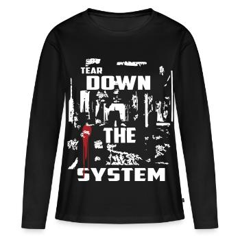 Détruire le système - T-shirt manches longues Premium bio Femme - noir - Devant - Julia (174cm)