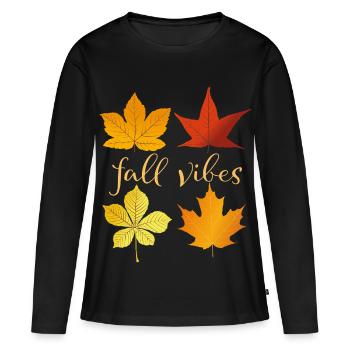 Fall Vibes - Women's Premium Organic Long Sleeve Shirt - black - Front - Julia (174cm)