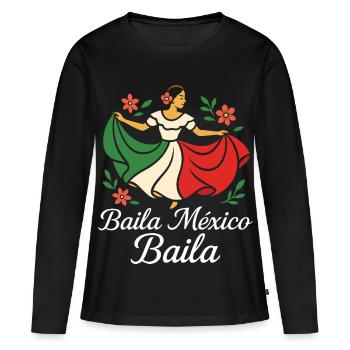 Folklorico Dance Mexico Mexican Woman - Women's Premium Organic Long Sleeve Shirt - black - Front - Julia (174cm)