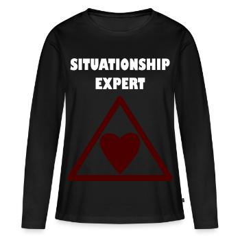 Relationship expert in the triangle - Women's Premium Organic Long Sleeve Shirt - black - Front - Julia (174cm)