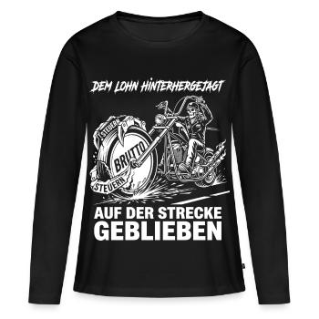 À la poursuite de la récompense, à tomber en retrait - T-shirt manches longues Premium bio Femme - noir - Devant - Julia (174cm)