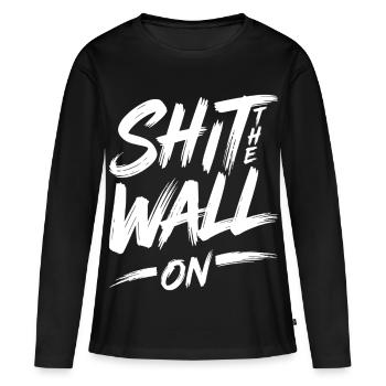 Arrête le mur - T-shirt manches longues Premium bio Femme - noir - Devant - Julia (174cm)