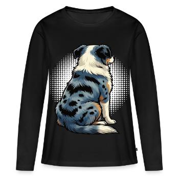 Berger australien Aussie Aussie Propriétaires Aussies - T-shirt manches longues Premium bio Femme - noir - Devant - Julia (174cm)