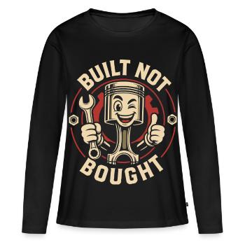 Un Turbo Tournevis Construit, pas Acheté Humour - T-shirt manches longues Premium bio Femme - noir - Devant - Julia (174cm)