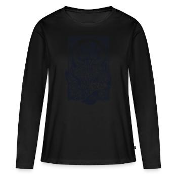 Wildcat einfarbig - Frauen Premium Bio Langarmshirt - Schwarz - Vorne - Julia (174cm)