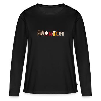 love munich, Munich - T-shirt manches longues Premium bio Femme - noir - Devant - Julia (174cm)