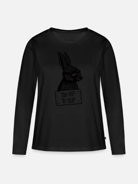 Too Hip To Hop - Frauen Premium Bio Langarmshirt - Schwarz