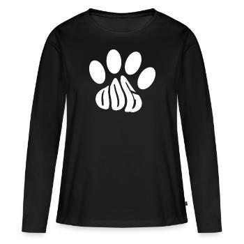 Dog paw text form - Women's Premium Organic Long Sleeve Shirt - black - Front - Julia (174cm)