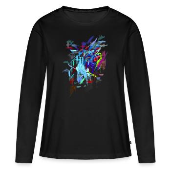 art - T-shirt manches longues Premium bio Femme - noir - Devant - Julia (174cm)