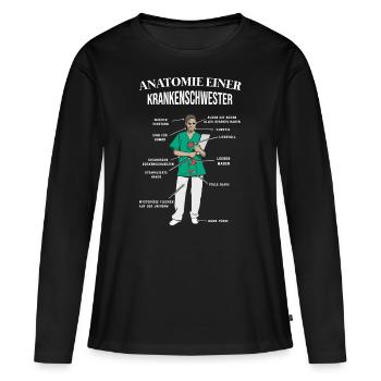 Anatomie einer Krankenschwester - Frauen Premium Bio Langarmshirt - Schwarz - Vorne - Julia (174cm)