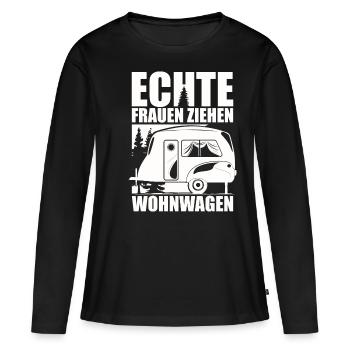 Wohnwagen Camping Geschenk - Frauen Premium Bio Langarmshirt - Schwarz - Vorne - Julia (174cm)