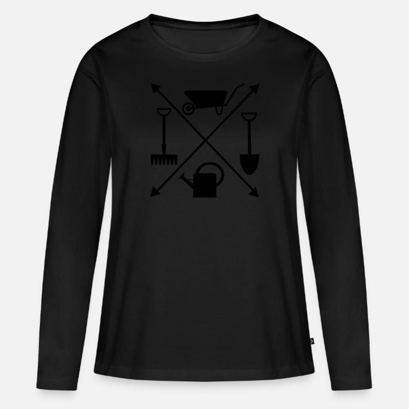 Garten - Frauen Premium Bio Langarmshirt - Schwarz