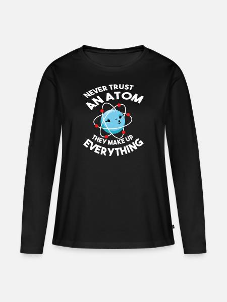 Atom - Frauen Premium Bio Langarmshirt - Schwarz