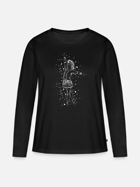 Tanzmariechen weiß | Black & White Collection - Frauen Premium Bio Langarmshirt - Schwarz