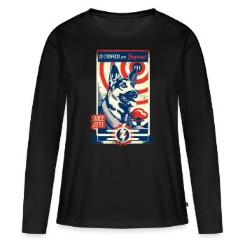 En compagnie de - T-shirt manches longues Premium bio Femme - noir - Devant - Julia (174cm)