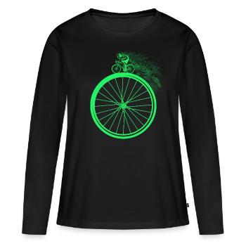 Biker Mann - Frauen Premium Bio Langarmshirt - Schwarz - Vorne - Julia (174cm)