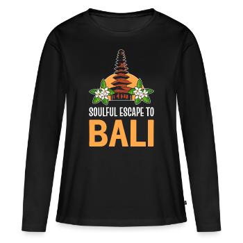 Bali - T-shirt manches longues Premium bio Femme - noir - Devant - Julia (174cm)