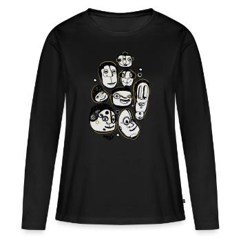 Do you like coffee?! - Frauen Premium Bio Langarmshirt - Schwarz - Vorne - Julia (174cm)