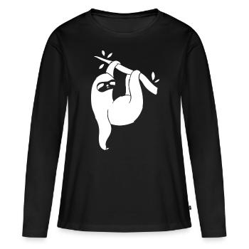 Sloth Chill Relax Relax Temps de sortie - T-shirt manches longues Premium bio Femme - noir - Devant - Julia (174cm)