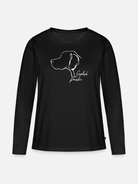 ENGLISH POINTER Profil Hunde Hund Wilsigns - Frauen Premium Bio Langarmshirt - Schwarz