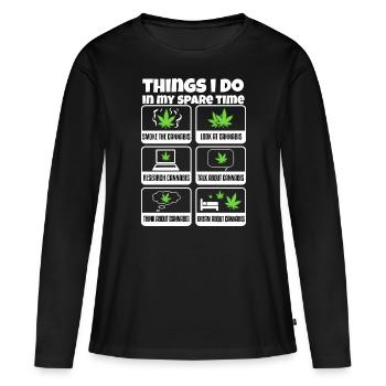 Cannabis - T-shirt manches longues Premium bio Femme - noir - Devant - Julia (174cm)