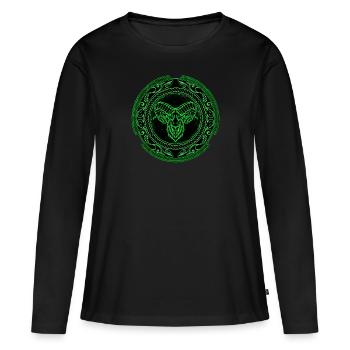 Viking Bélier Bélier Bélier - T-shirt manches longues Premium bio Femme - noir - Devant - Julia (174cm)