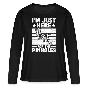 Profession de peintre automobile | Voitures d’entraînement Cadeaux - T-shirt manches longues Premium bio Femme - noir - Devant - Julia (174cm)