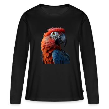 Perroquet - T-shirt manches longues Premium bio Femme - noir - Devant - Julia (174cm)