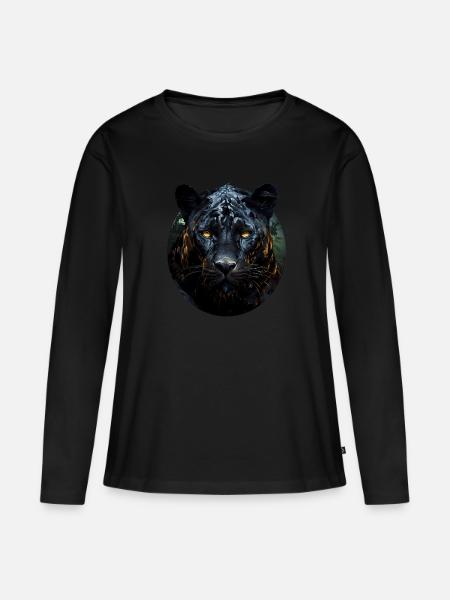 Panther - Frauen Premium Bio Langarmshirt - Schwarz