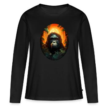 Gorilla - Women's Premium Organic Long Sleeve Shirt - black - Front - Julia (174cm)