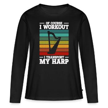 Harfe - Frauen Premium Bio Langarmshirt - Schwarz - Vorne - Julia (174cm)