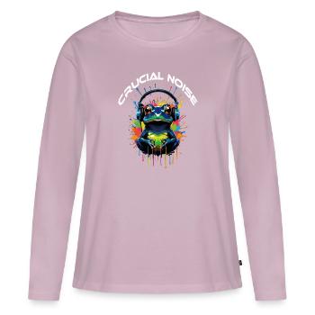 CRUCIAL NOISE FROG - Frauen Premium Bio Langarmshirt - Altrosa - Vorne - Julia (174cm)