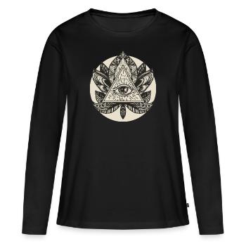 All Seeing Eye Design - Women's Premium Organic Long Sleeve Shirt - black - Front - Julia (174cm)