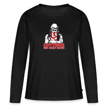 Cottbus und sonst nichts - Frauen Premium Bio Langarmshirt - Schwarz - Vorne - Julia (174cm)