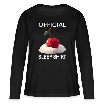 Kirsche - Frauen Premium Bio Langarmshirt - Schwarz - Vorne - Julia (174cm)