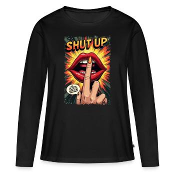 Mein eigenes Genie - Frauen Premium Bio Langarmshirt - Schwarz - Vorne - Julia (174cm)