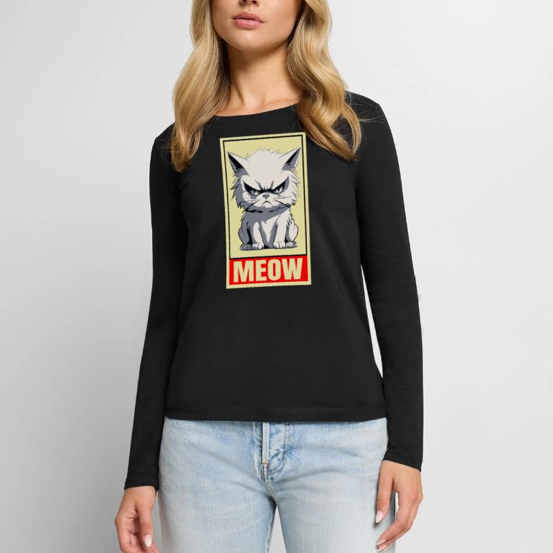 Cat Meow Grumpy Grumpy Grumpy Funny Women's Premium Organic Long Sleeve Shirt